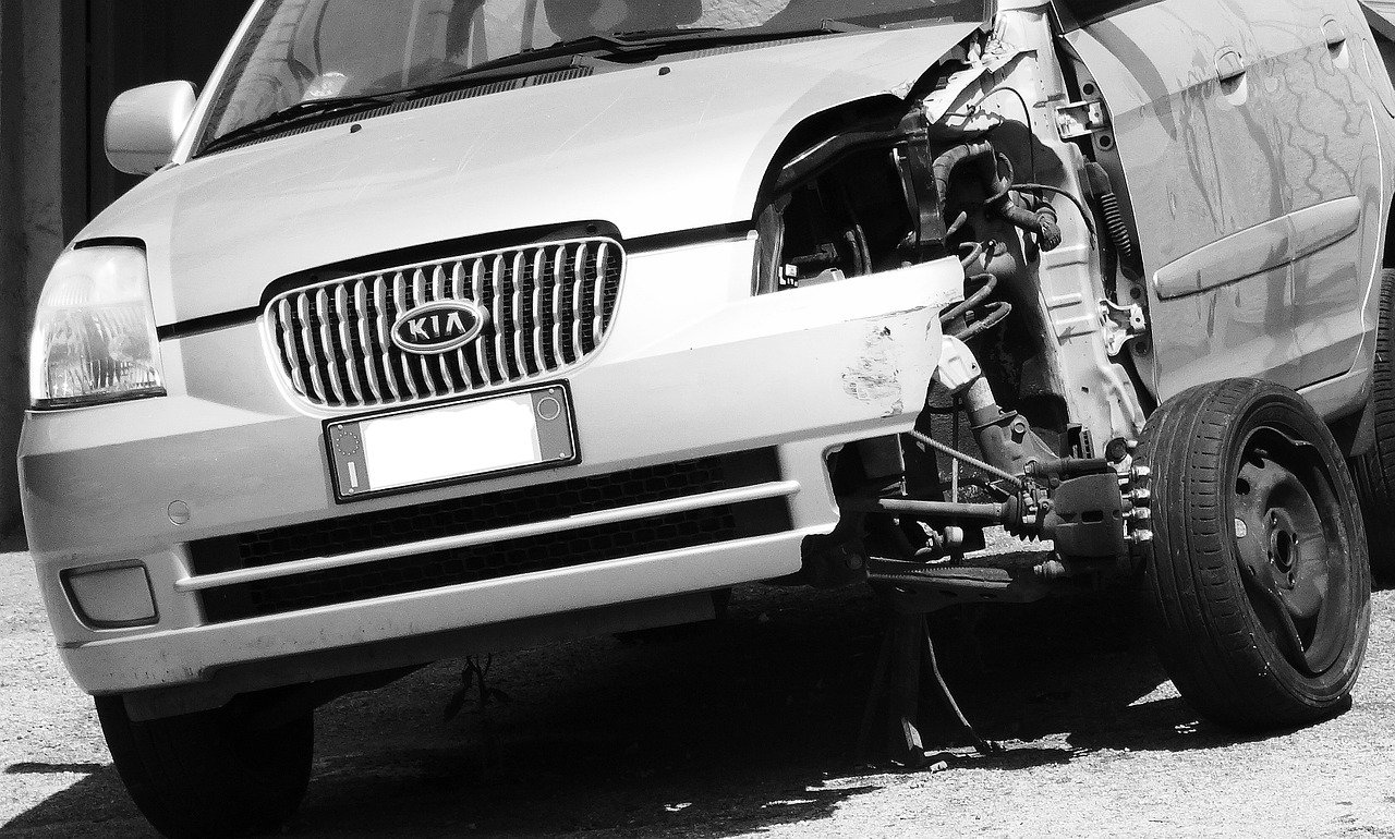 car wrecked accident collision free photo