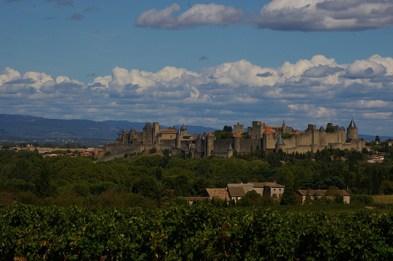 carcassonne cloudiness landscape free photo