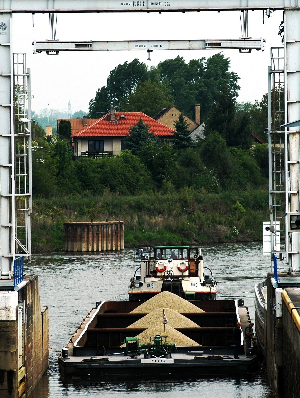 cargo ship sand river free photo