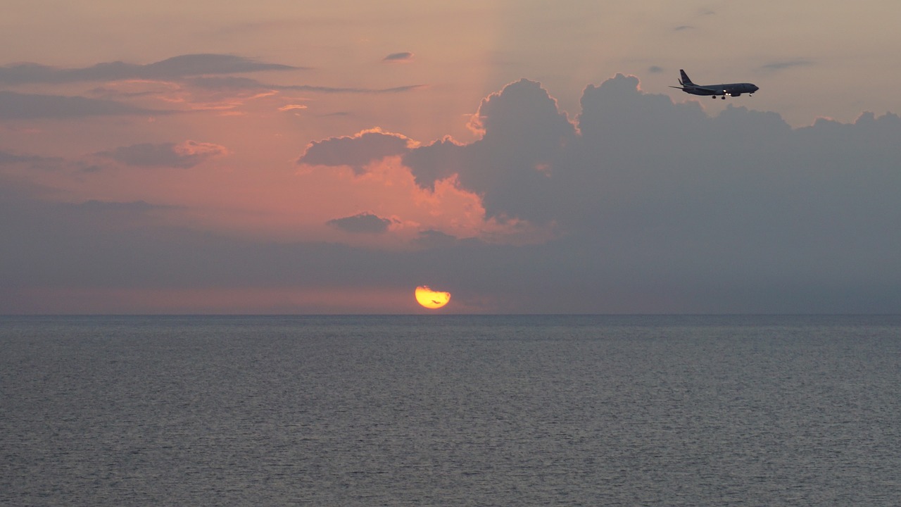 caribbean sea sunset free photo