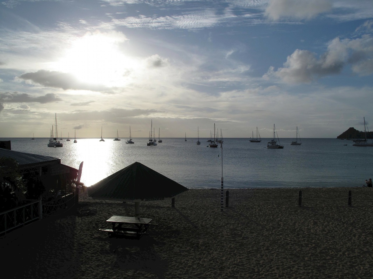 caribbean sunset sea free photo