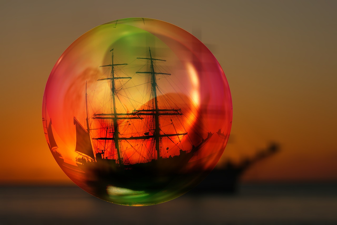 caribbean sunset soap bubble free photo