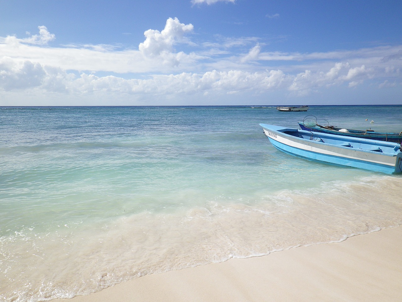 caribbean beach lagoon boat free photo