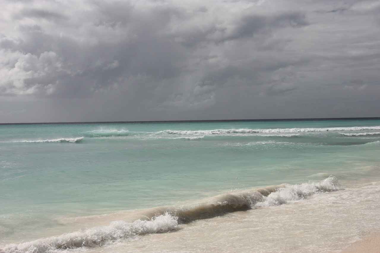 caribbean sea rain sea free photo