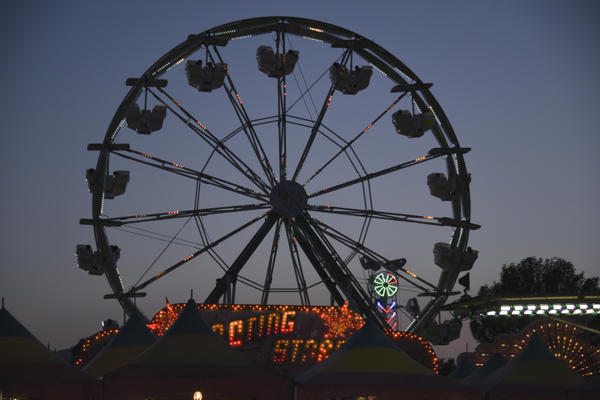 carnival rides dusk free photo