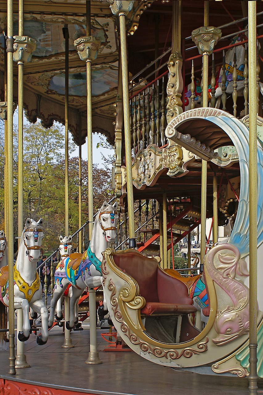 carousel amusement park playground free photo