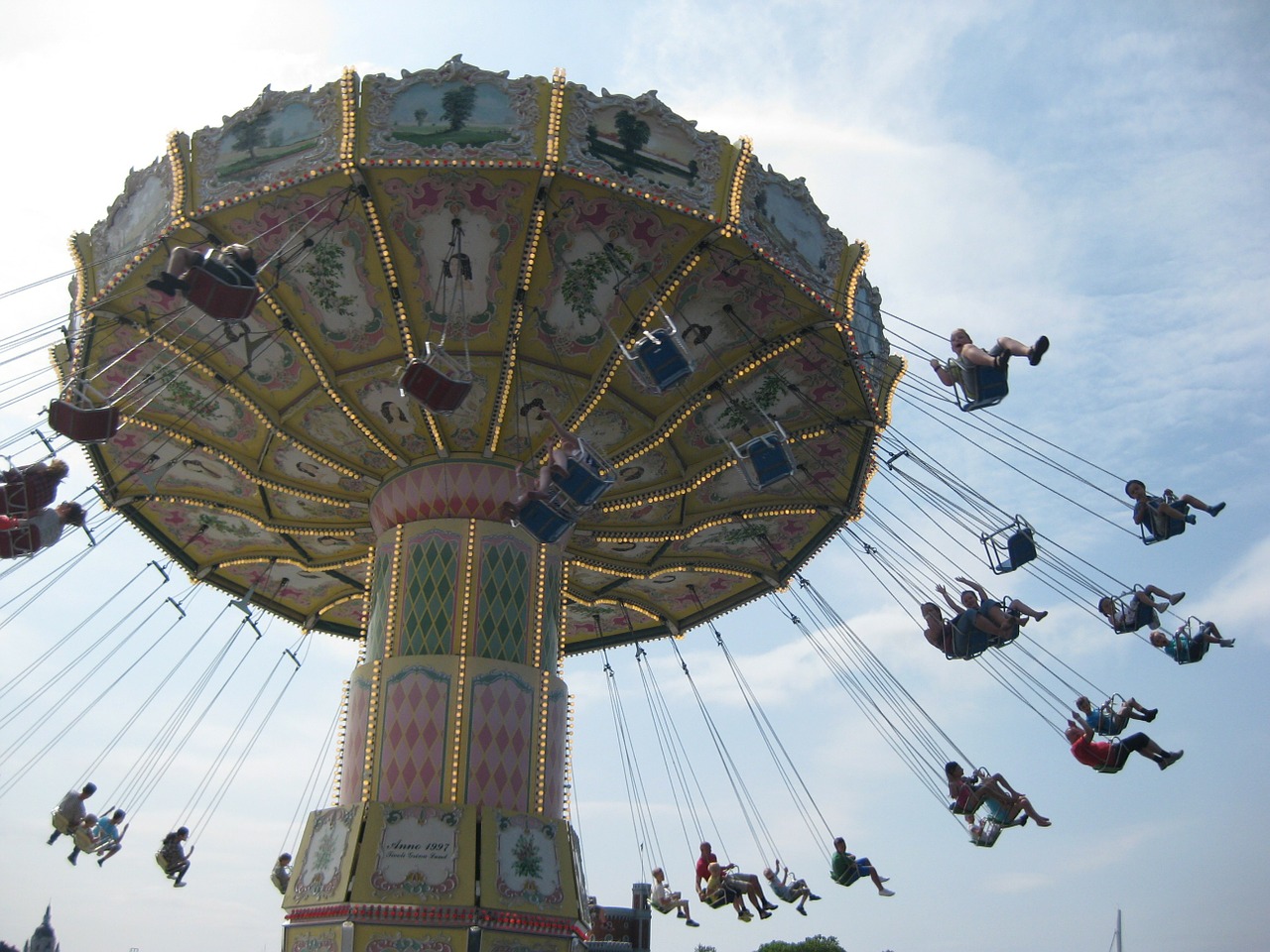 carousel amusement park year market free photo