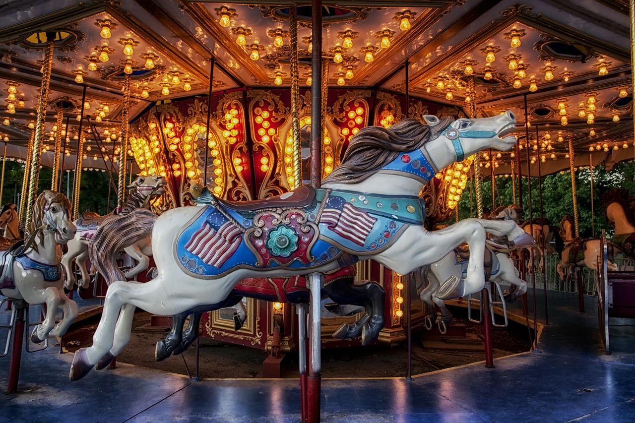 carousel carnival amusement park free photo