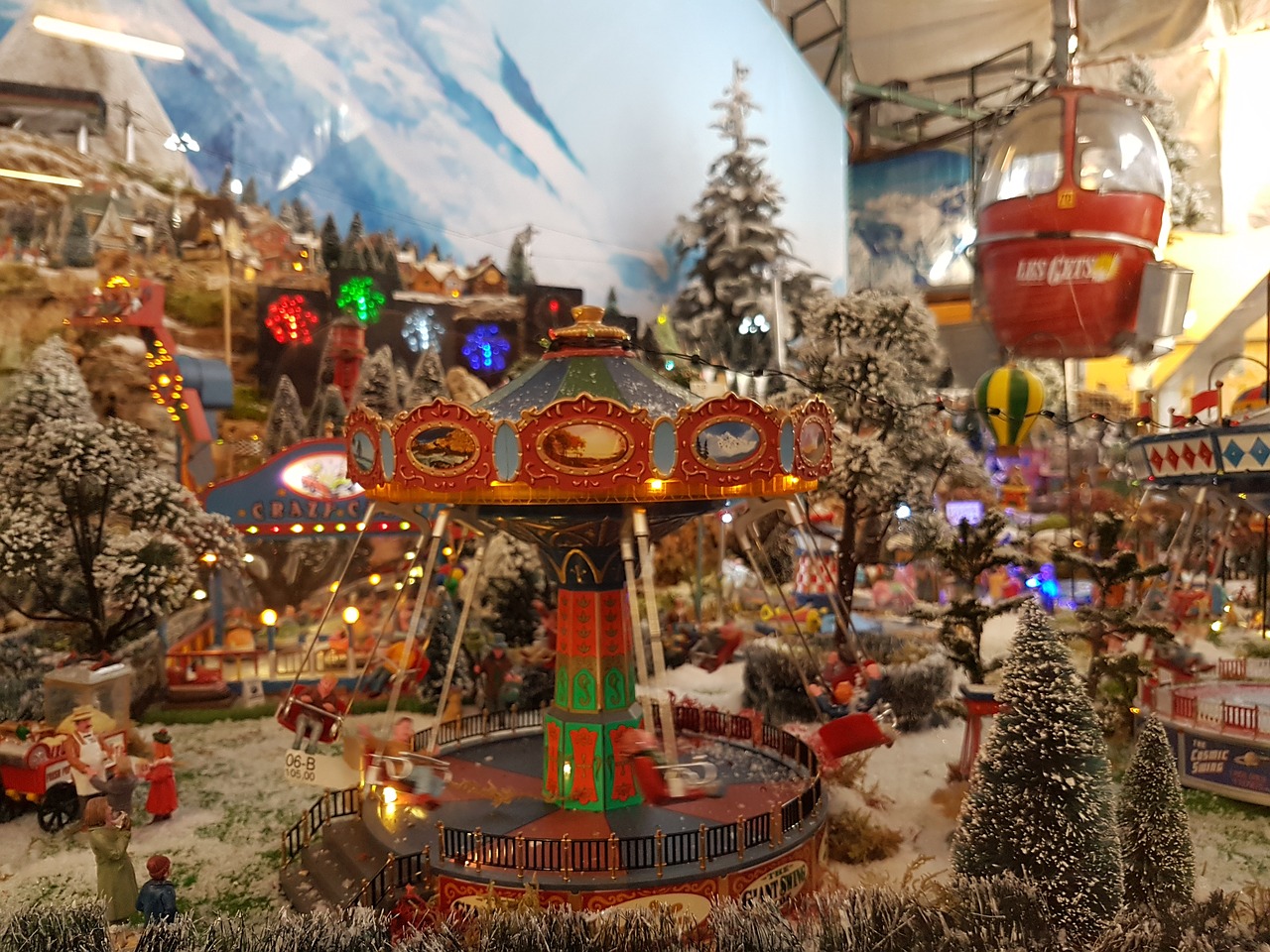 carousel snow christmas free photo