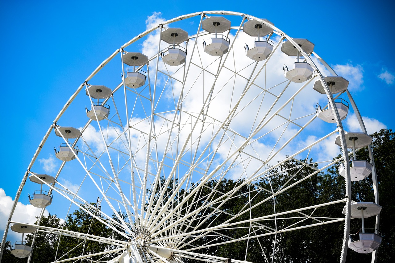 carousel  ferris wheel  amusement park free photo