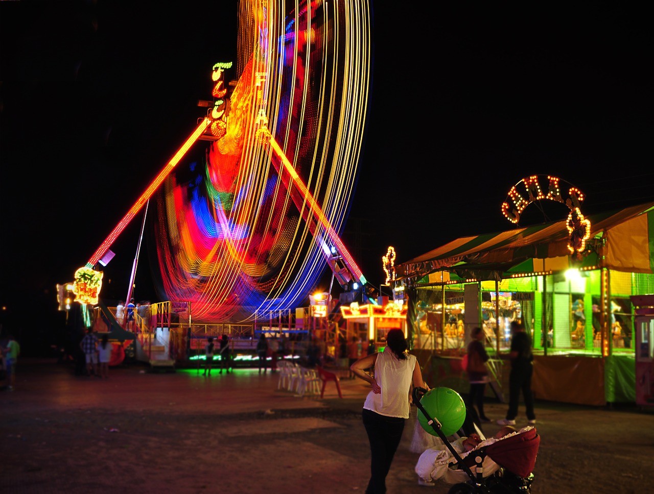 carousel light night free photo