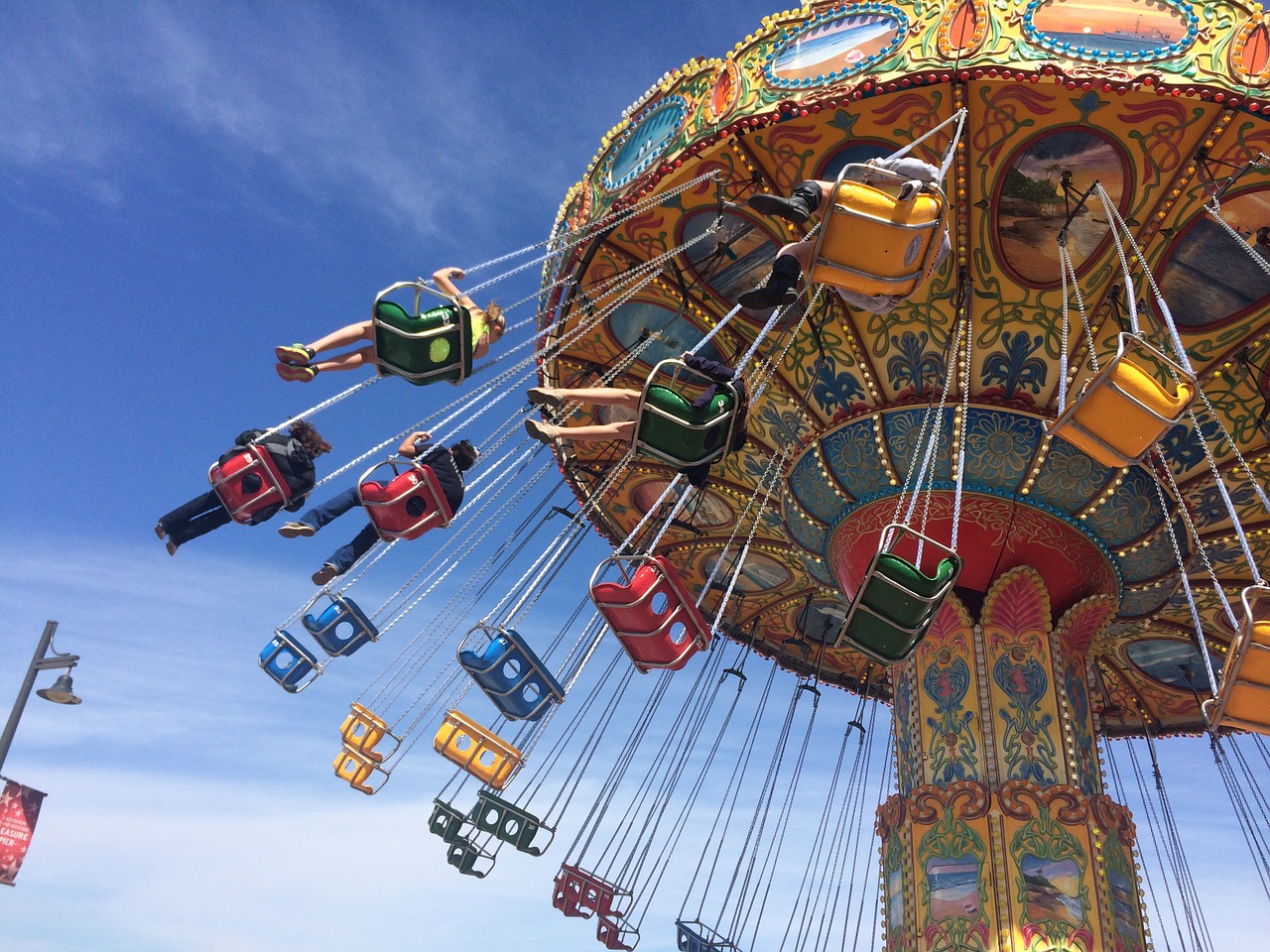 carousel swings amusement free photo