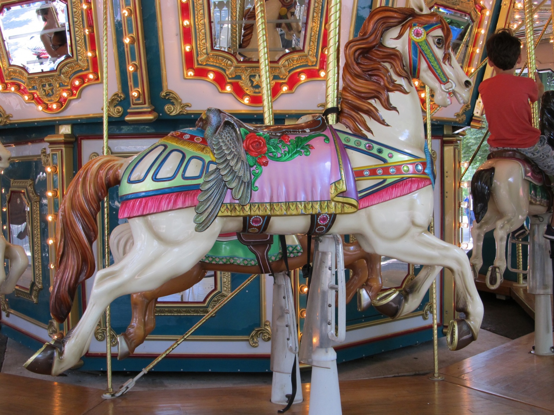 horse carousel wooden free photo