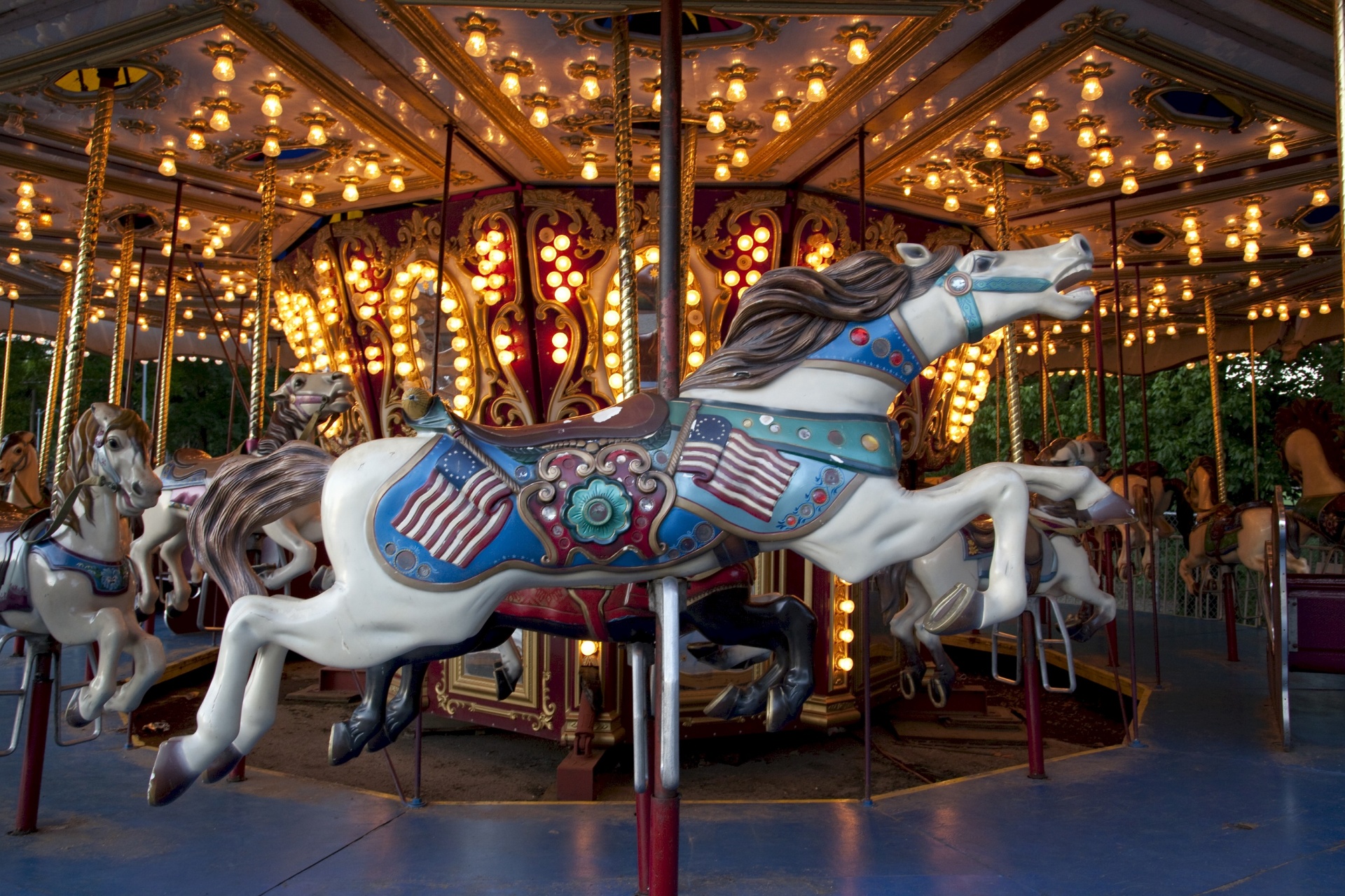 horse carousel wooden free photo