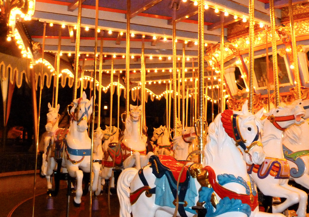 carousel horse night free photo