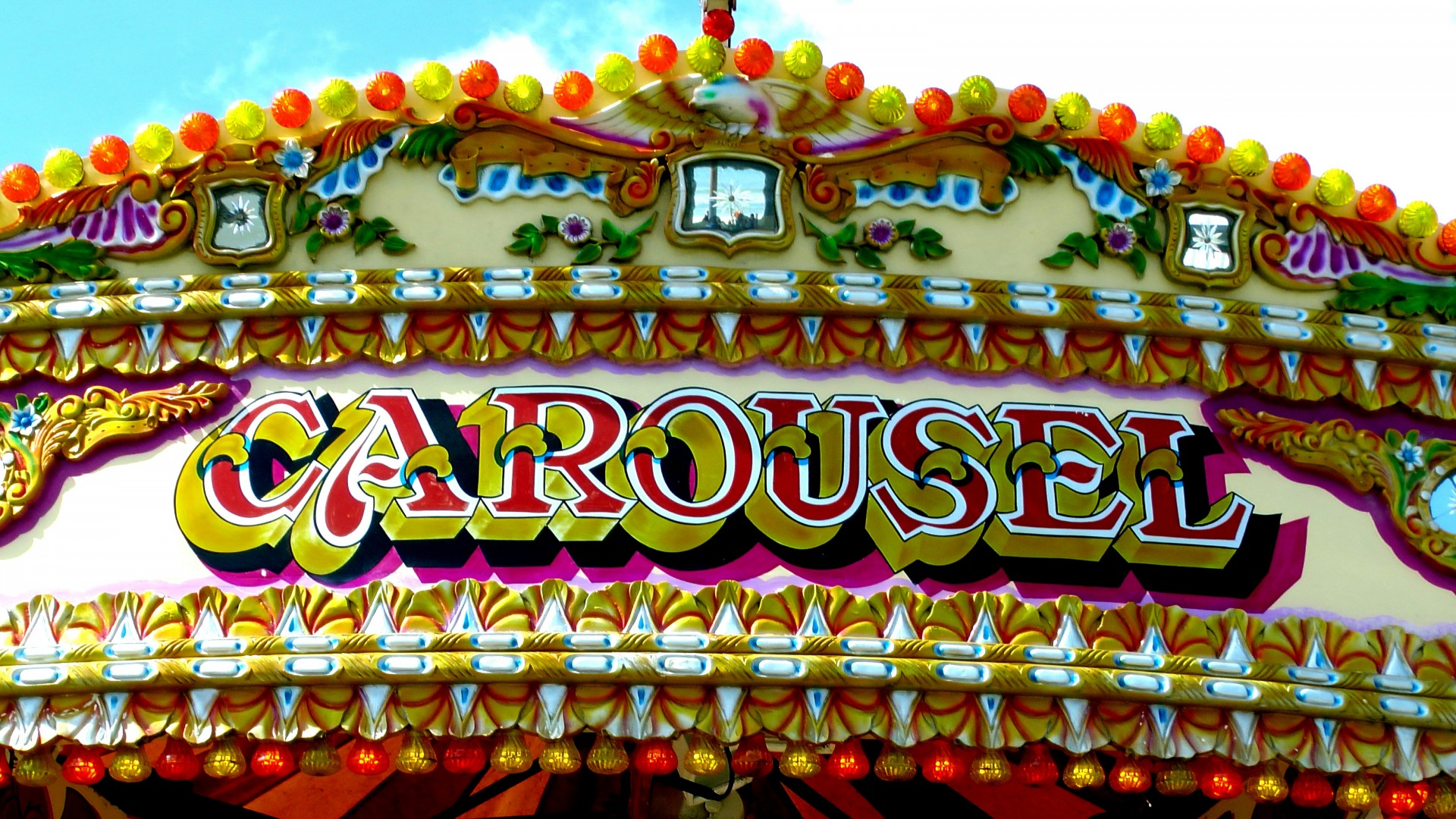 carousel sign carousel ride fairground showground free photo