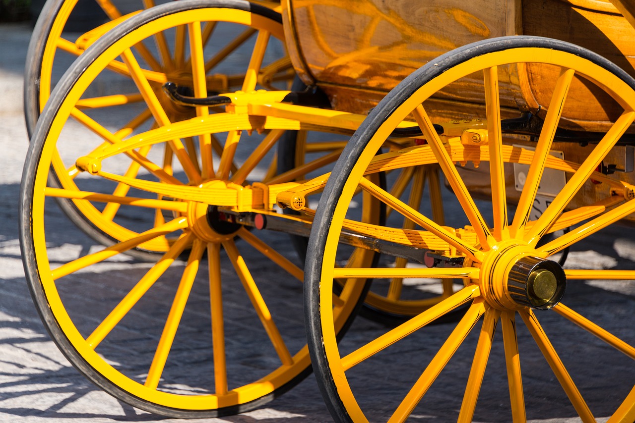 carriage  wheels  yellow free photo