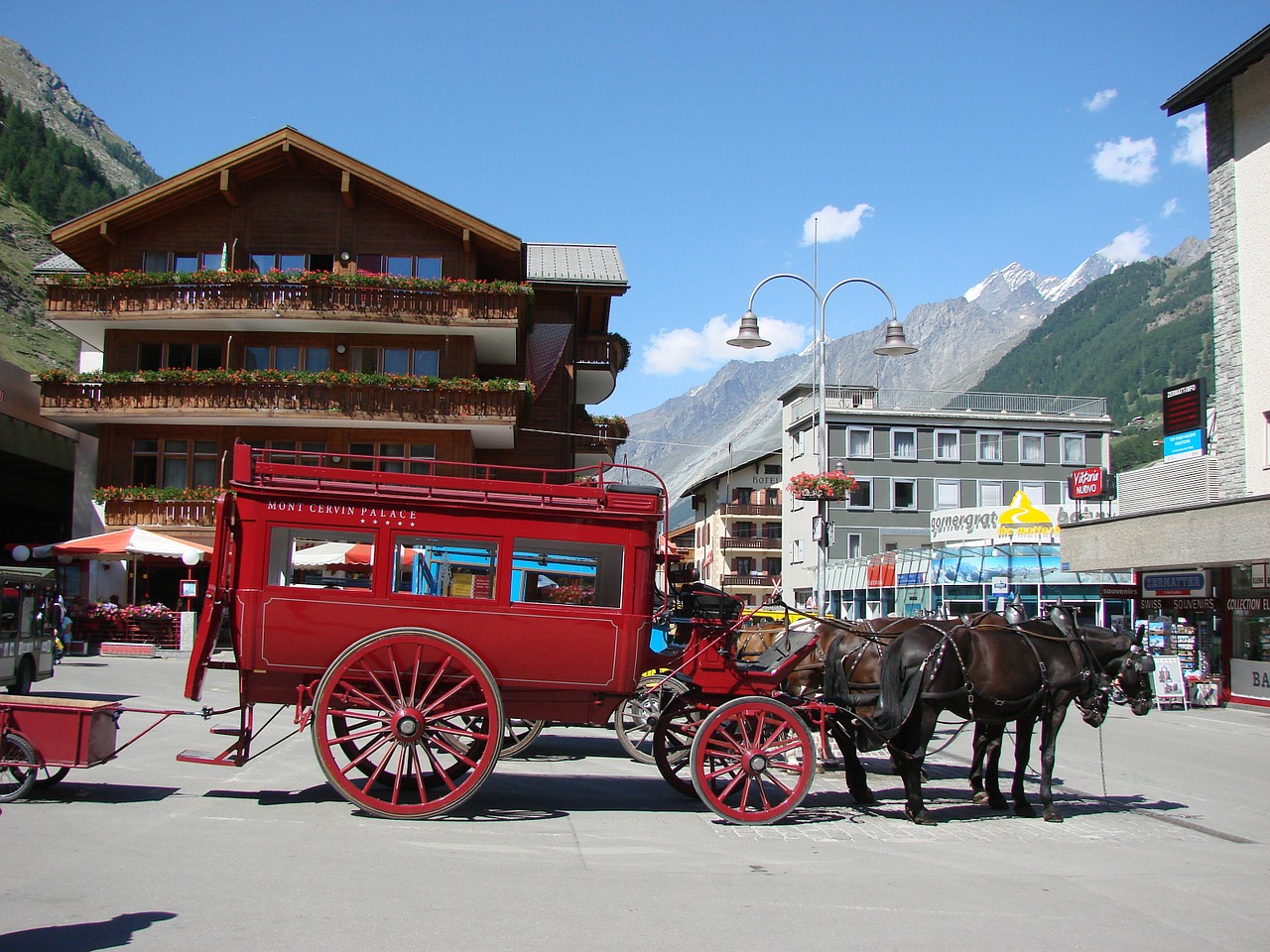 carriage coach mountains free photo