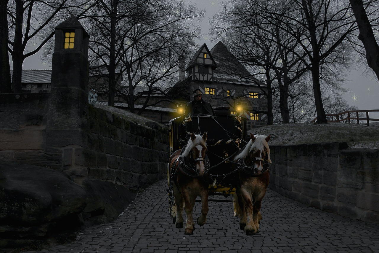 carriage ride coach surreal free photo
