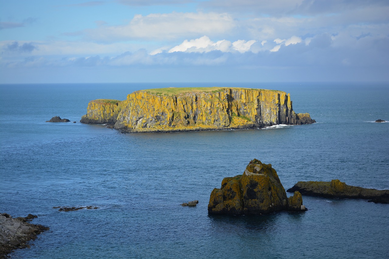 carrick-a-rede island sea free photo