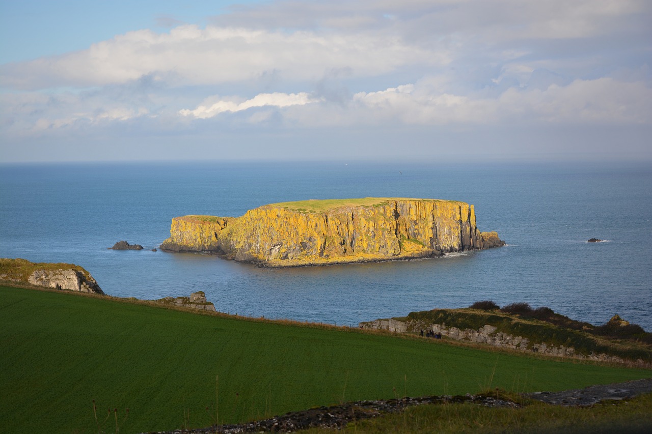 carrick-a-rede island sea free photo