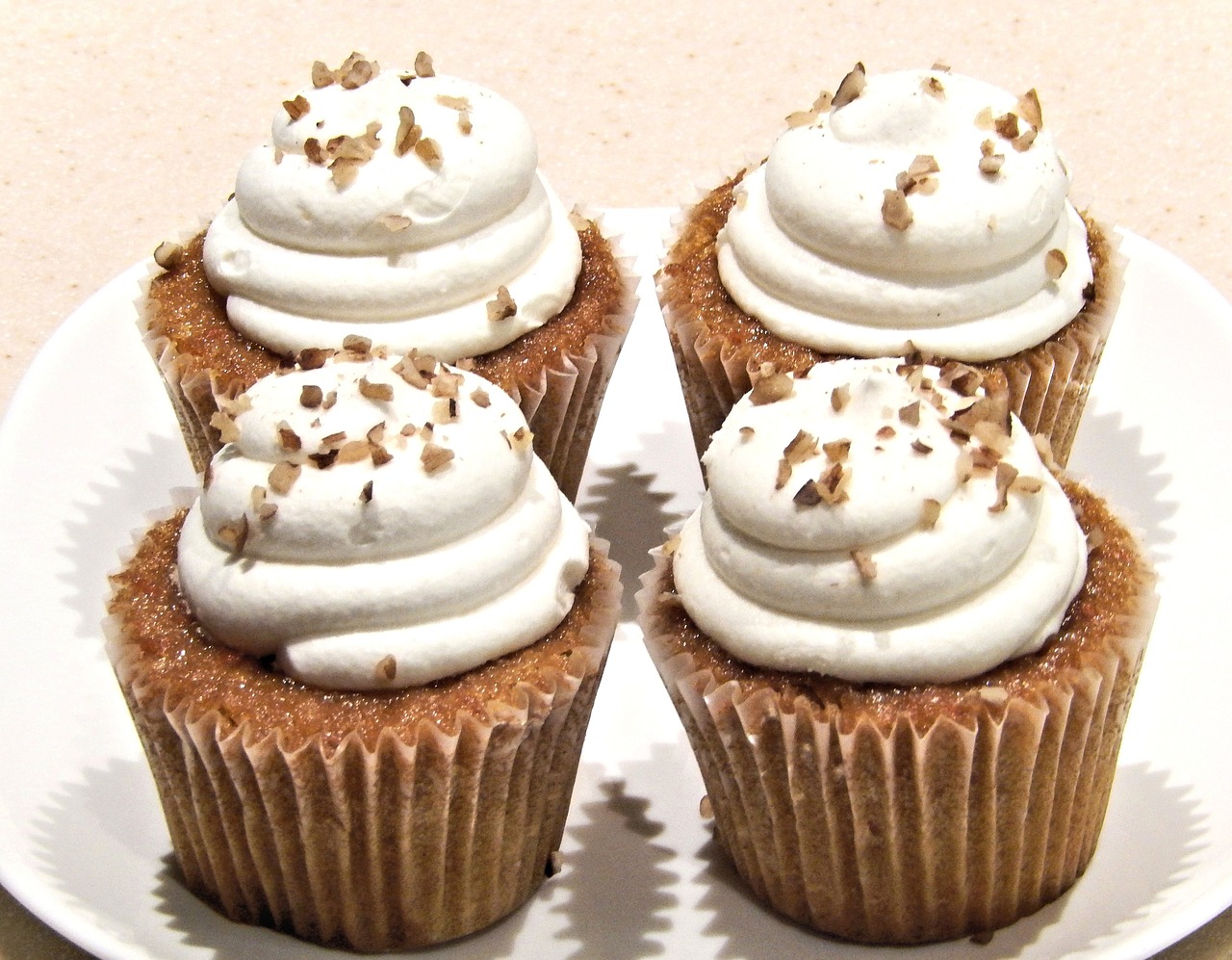 carrot cupcakes cream cheese walnuts free photo