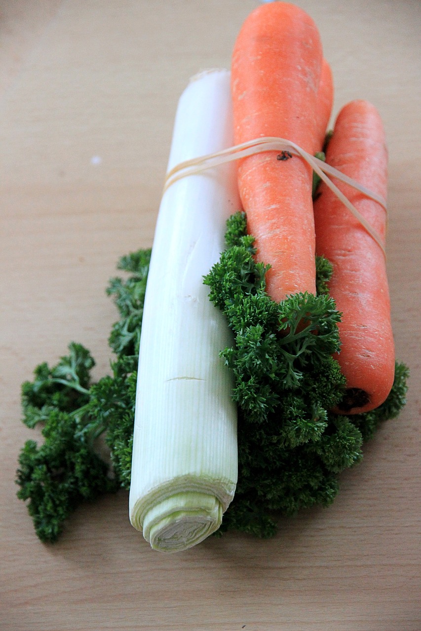 carrots leek parsley free photo