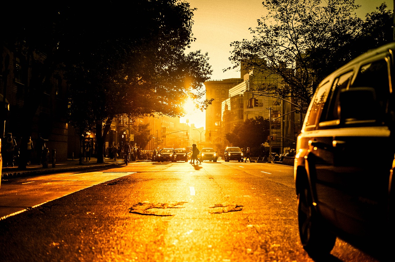 cars city dawn free photo