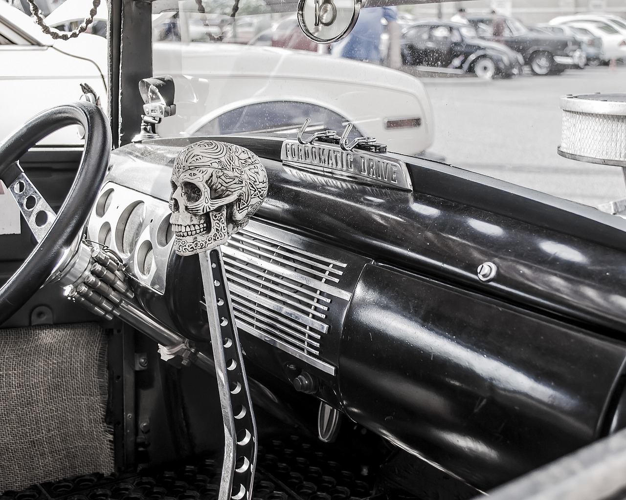 cars skulls vintage free photo