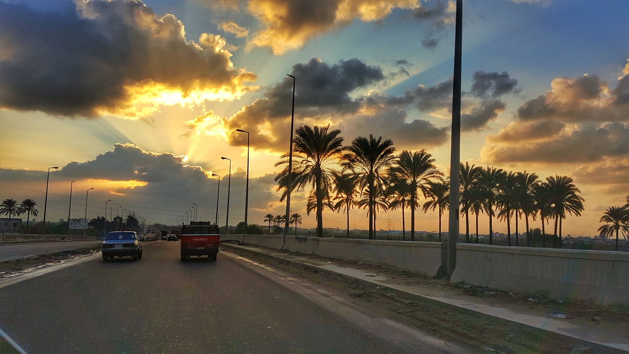 cars egypt sunset free photo