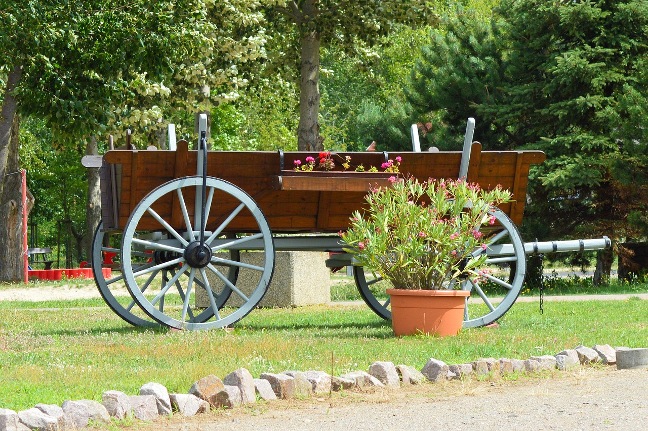 cart old hay wagon free photo