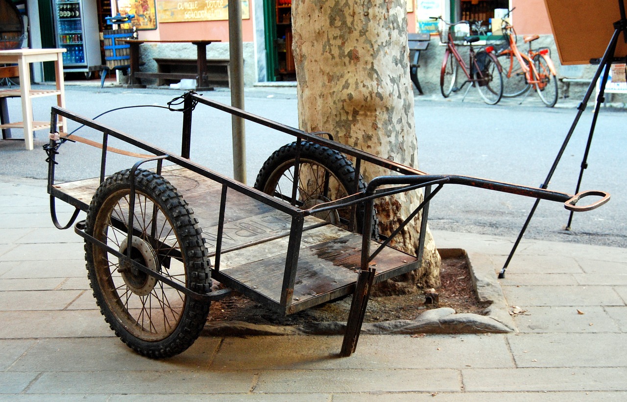 cart old wheels free photo