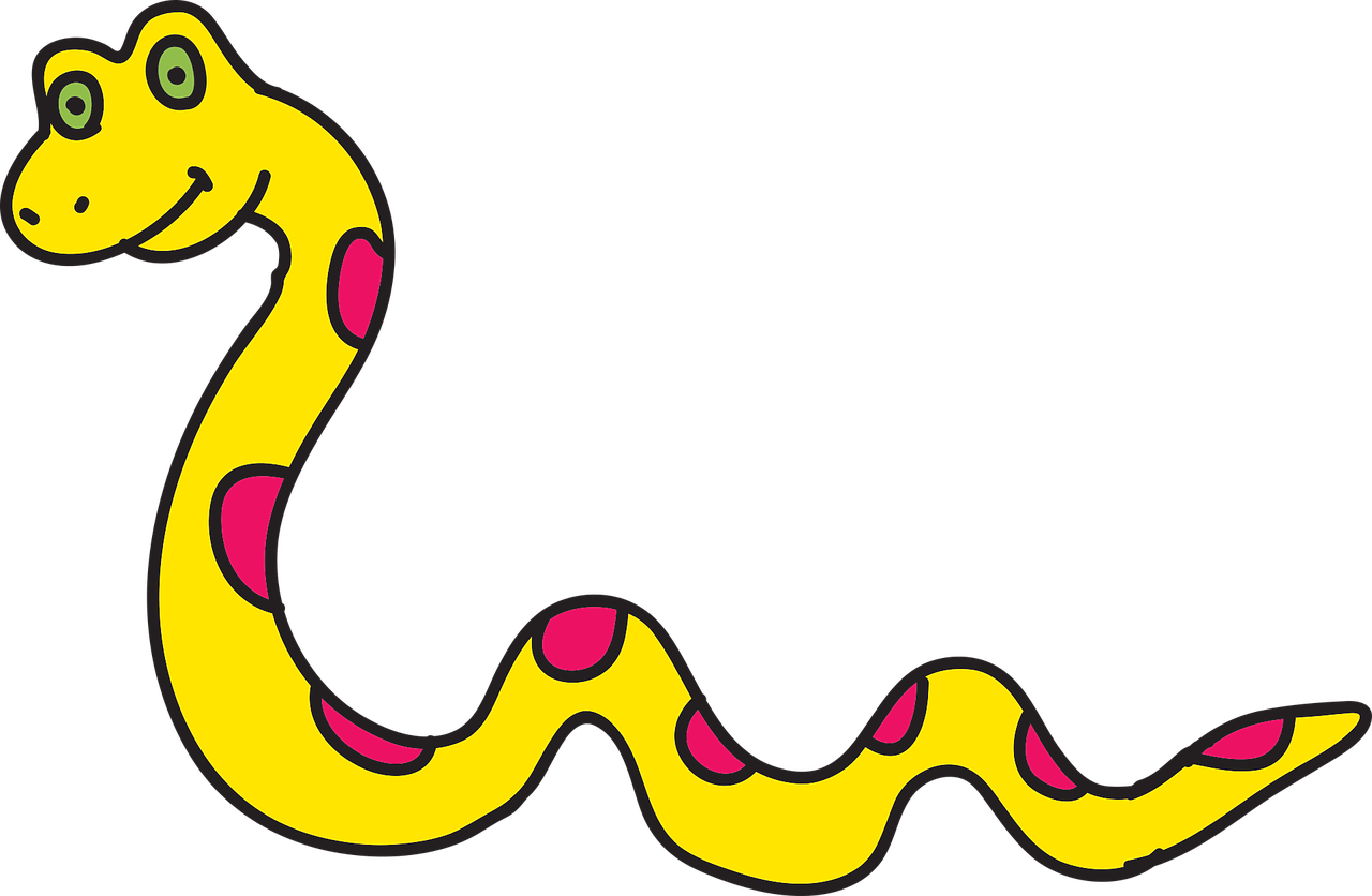 cartoon snake yellow free photo