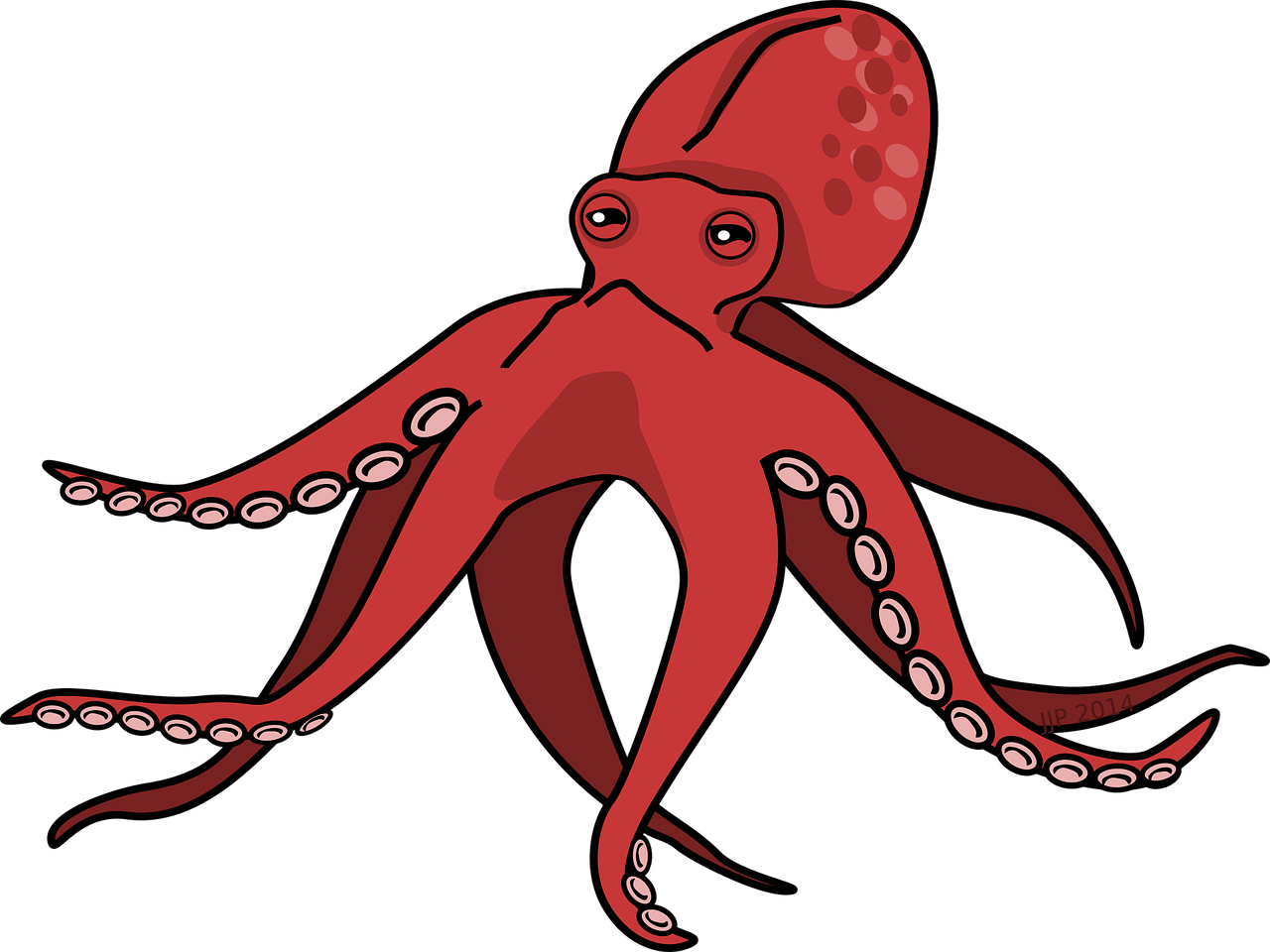 cartoon octopus pink free photo