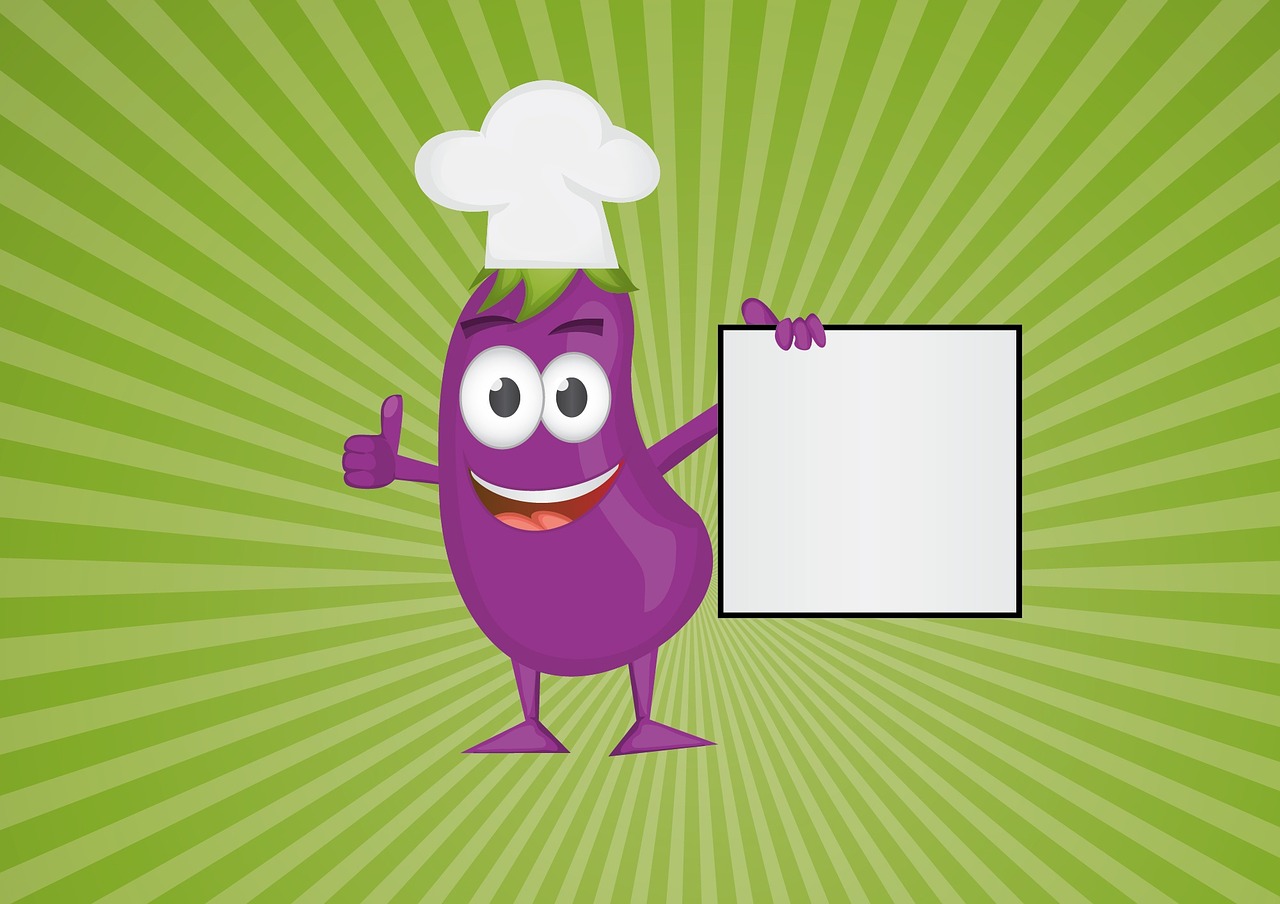 chef aubergine cartoon free photo