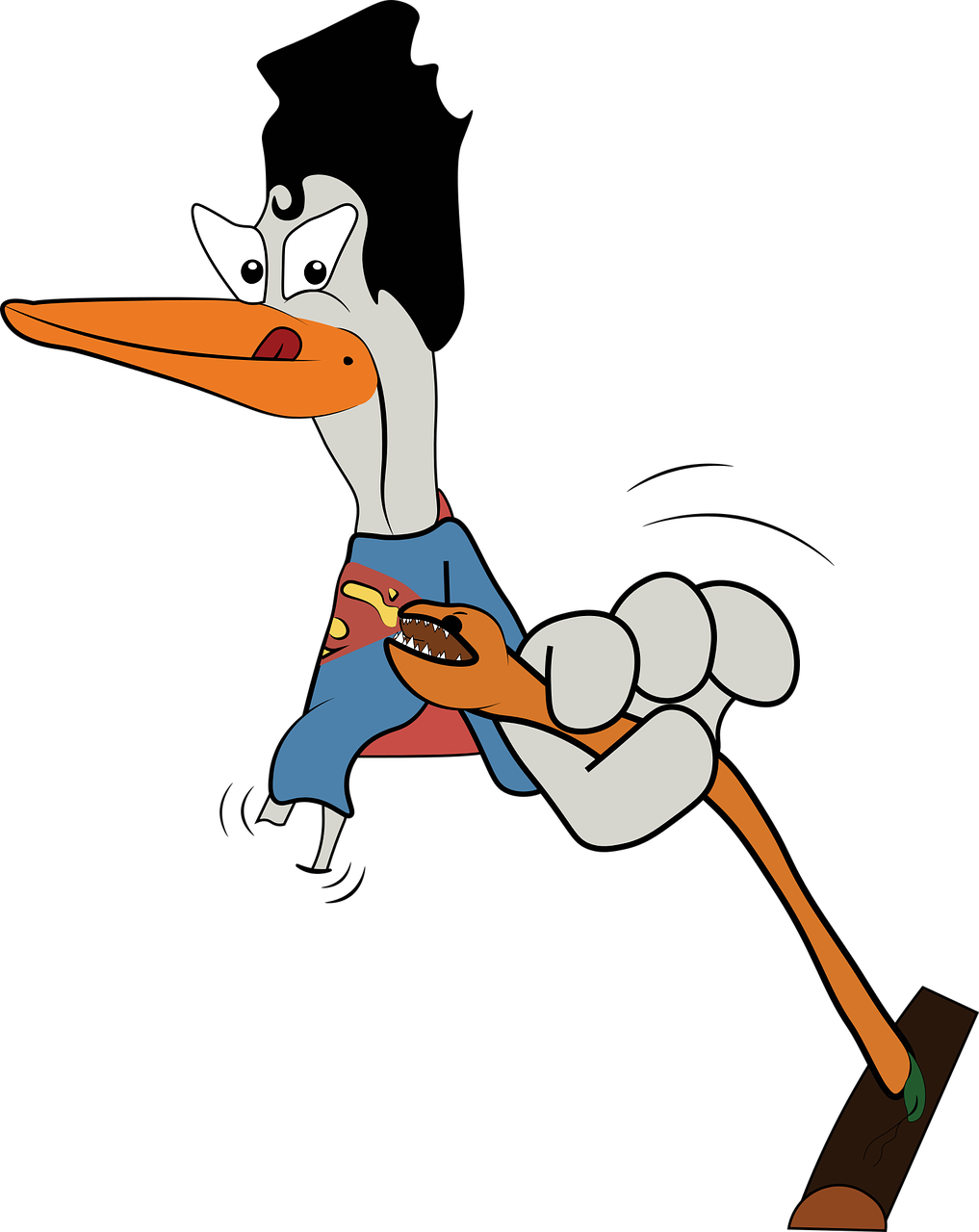 cartoon  duck  worm free photo