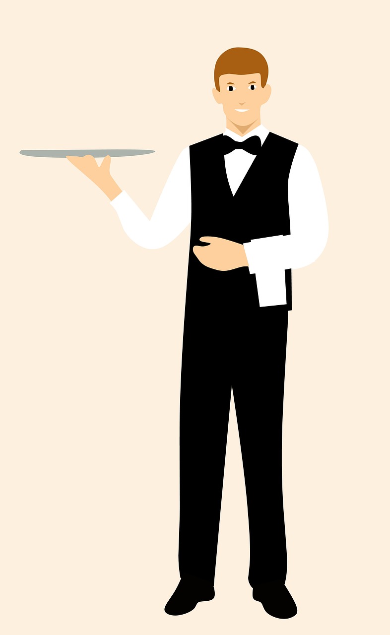 cartoon character waiter idea free photo