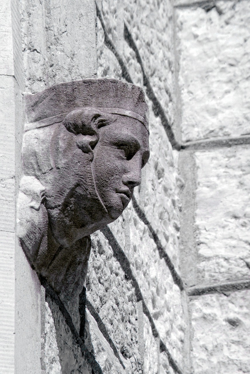 carved stone head free photo