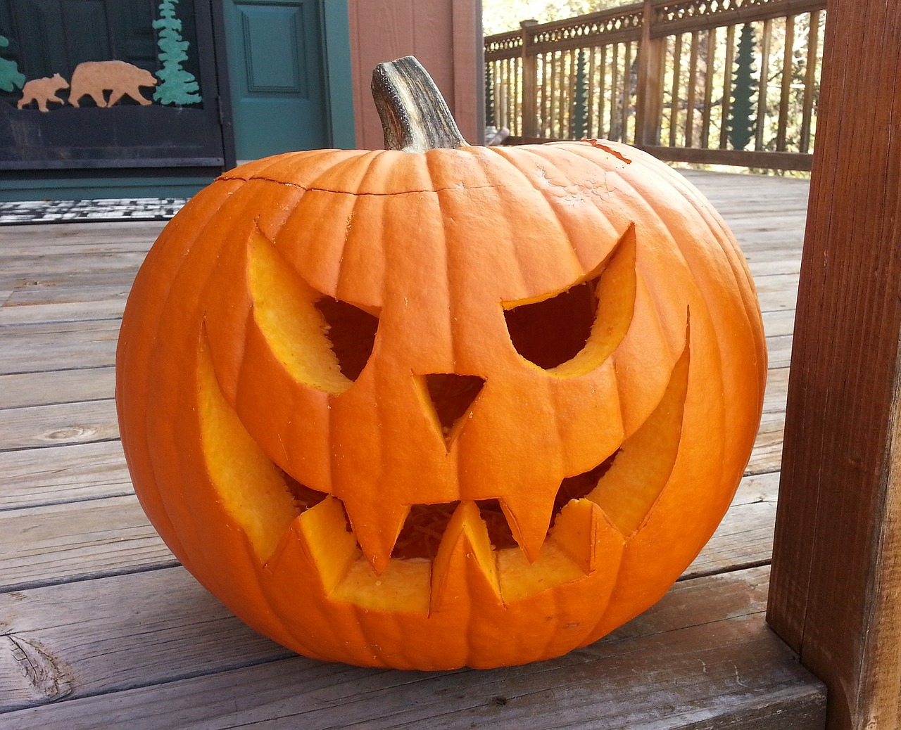 carved pumpkin october halloween free photo