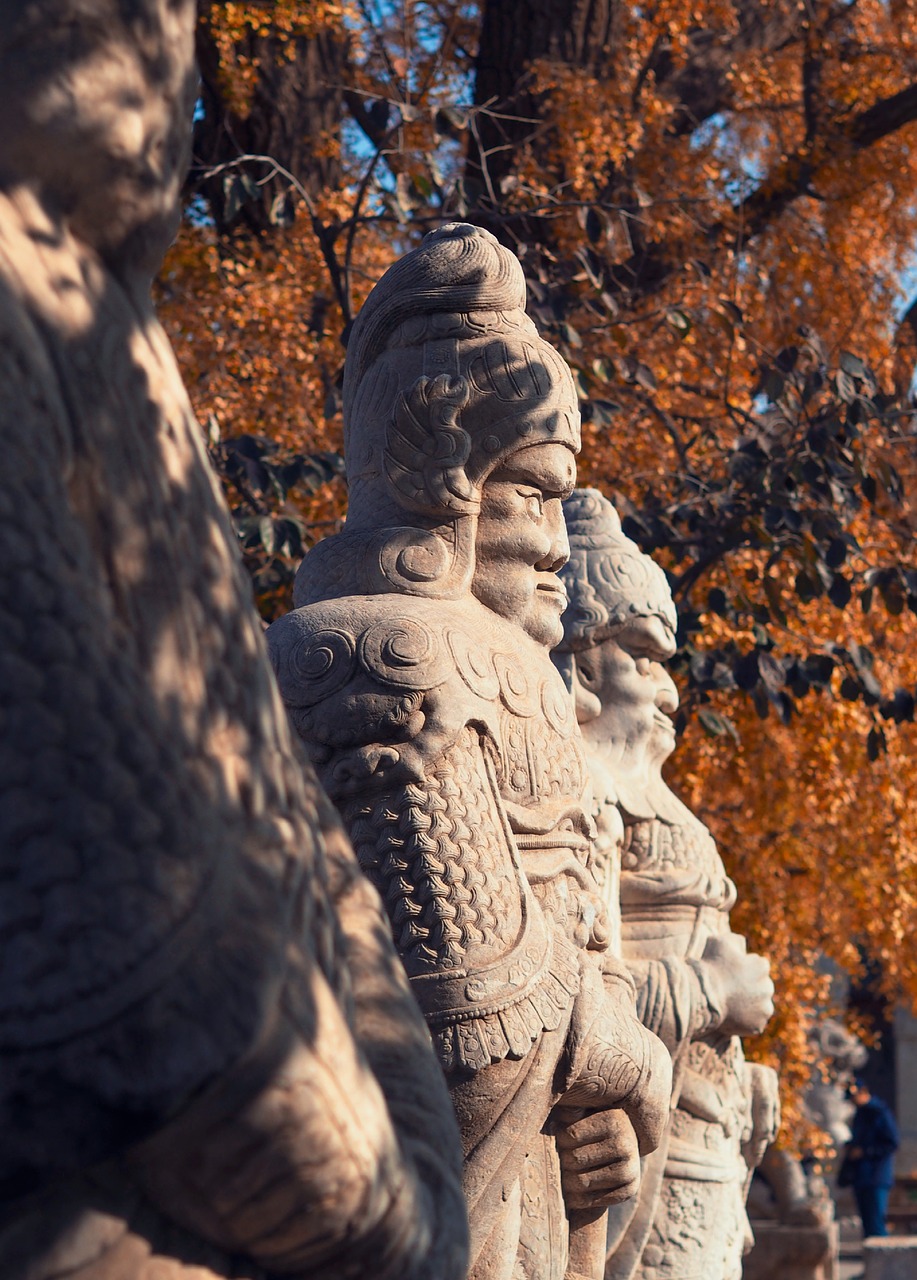 carved stone statue beijing free photo