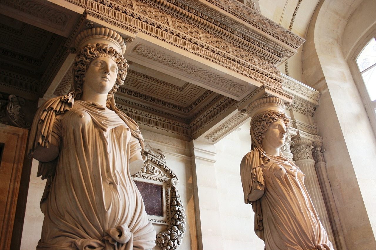 caryatids sculpture louvre free photo