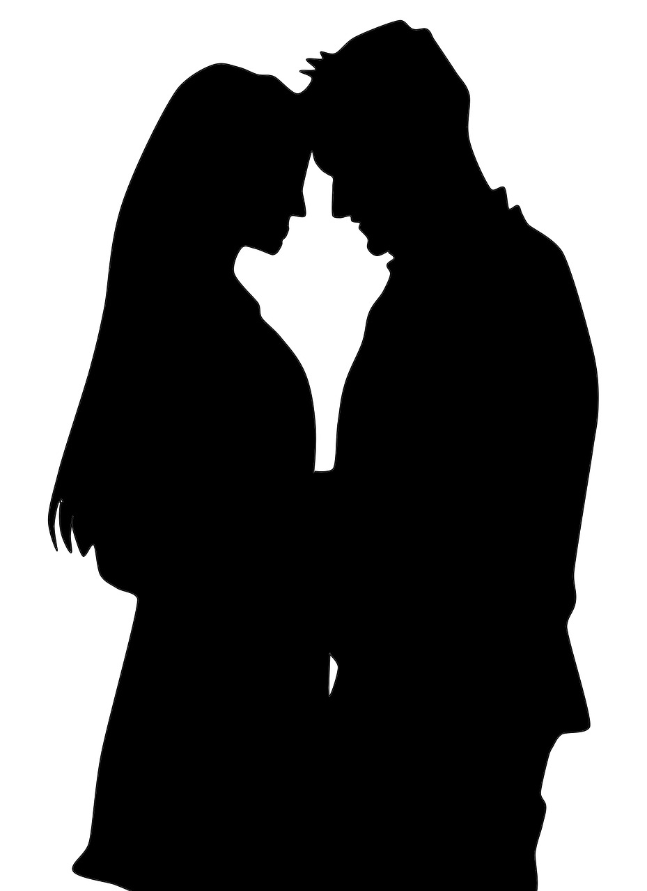 casal in love silhouette free photo