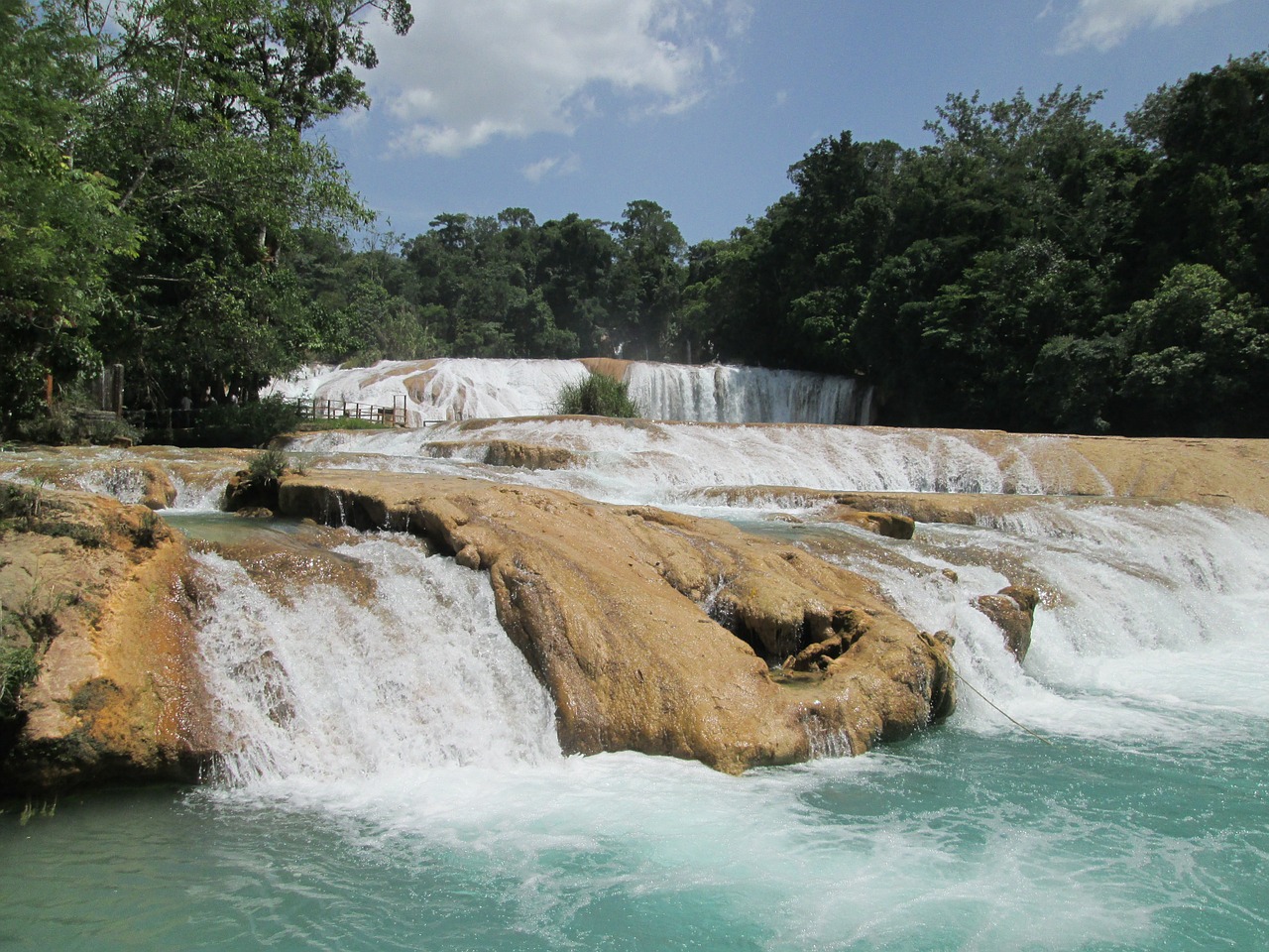 cascadas de agua azul mexico naturaleza free photo