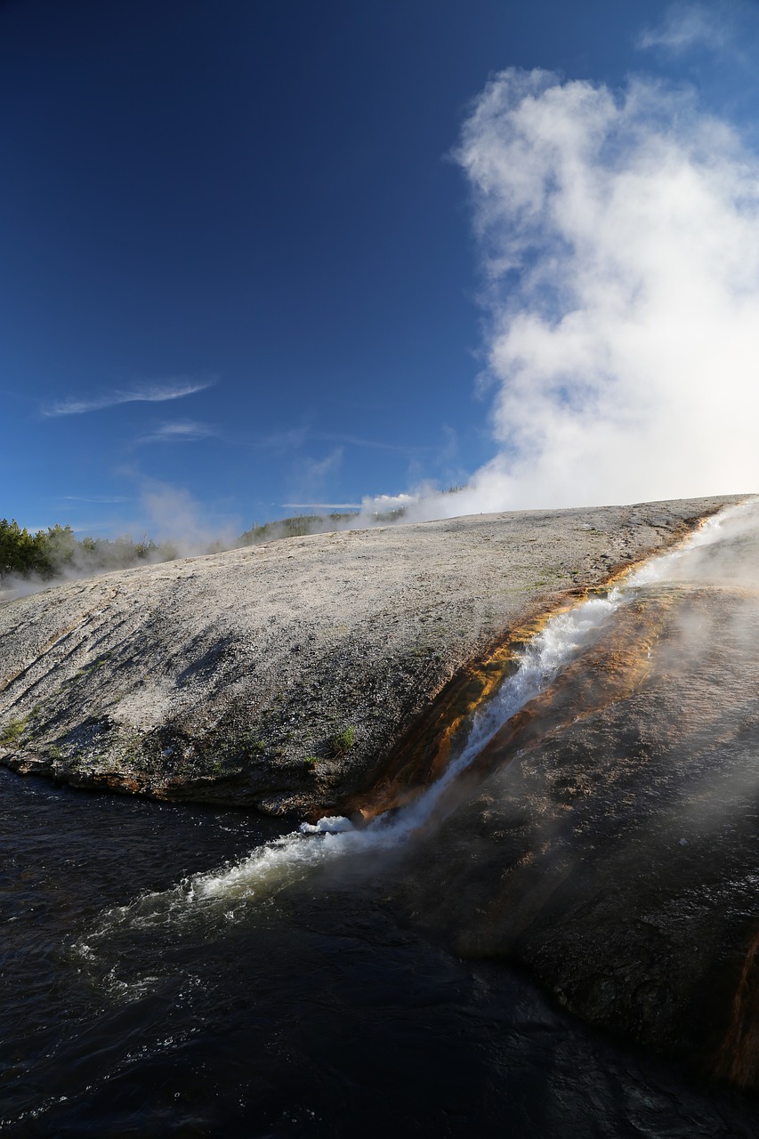 cascade yellowstone national park the scenery free photo