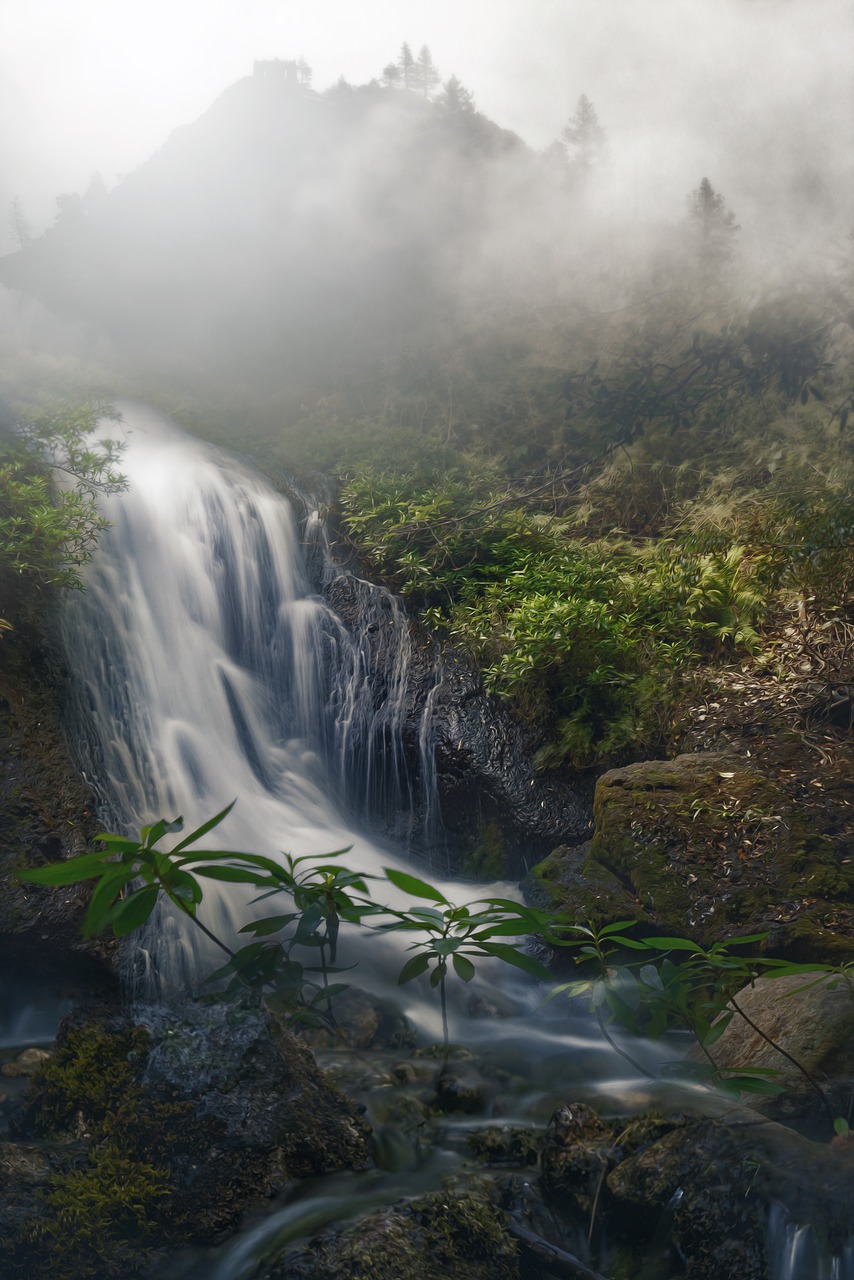 cascade  fantasy  landscape free photo