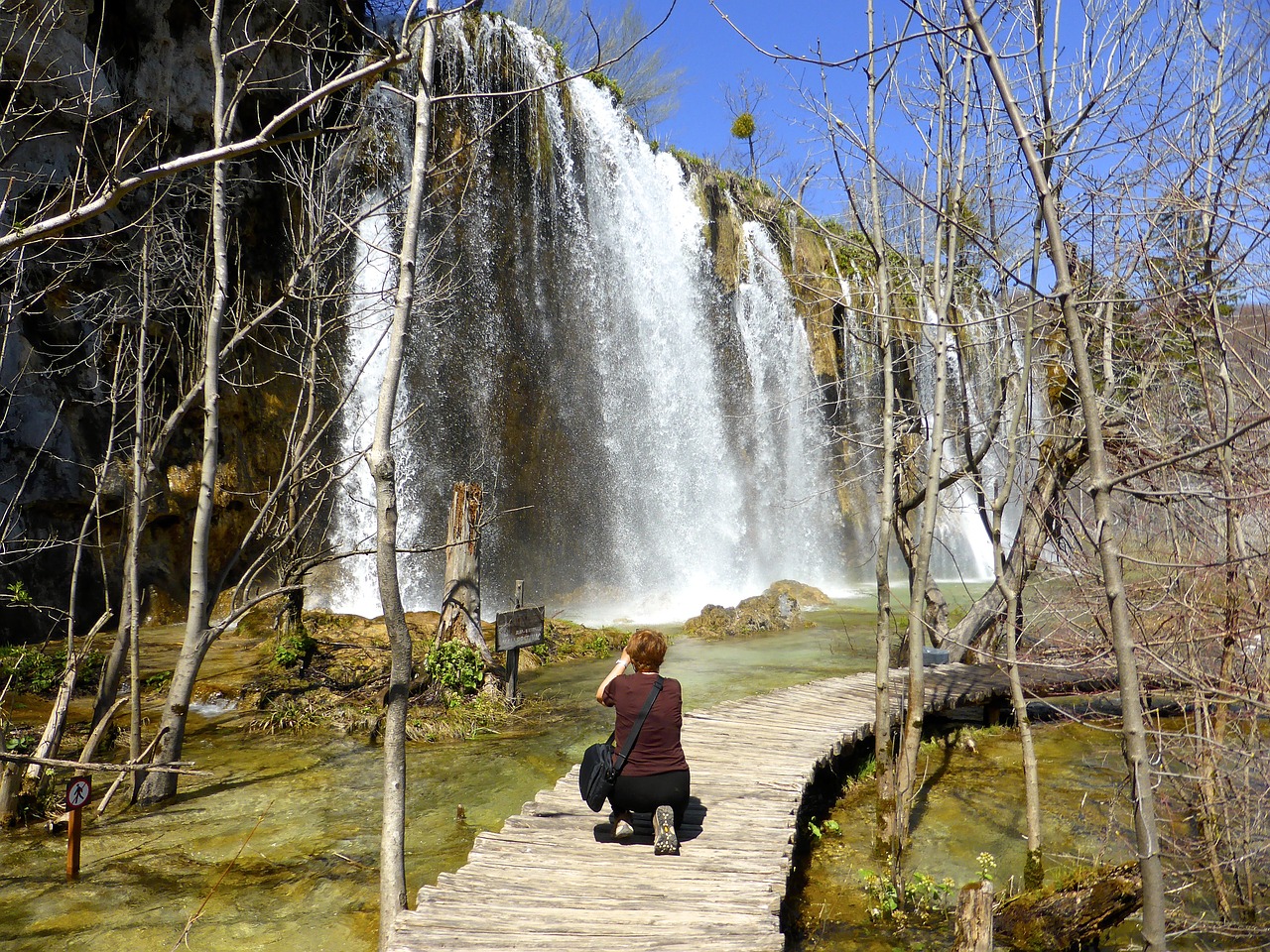 cascade plitvice lakes croatia free photo