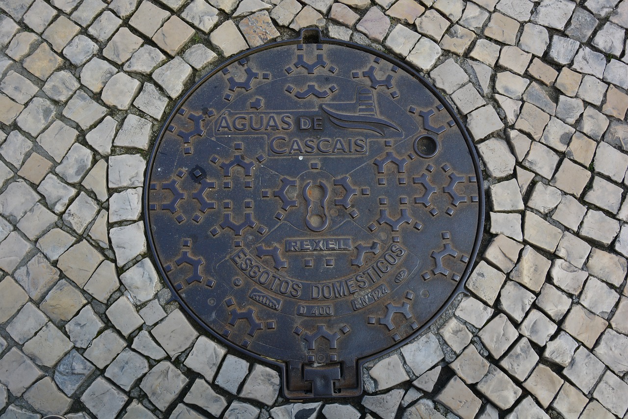 cascais  portugal  manhole cover free photo