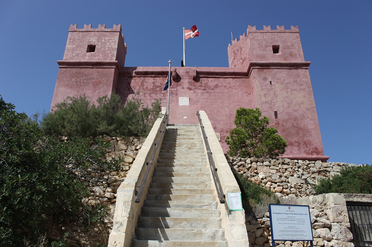 castle red malta free photo