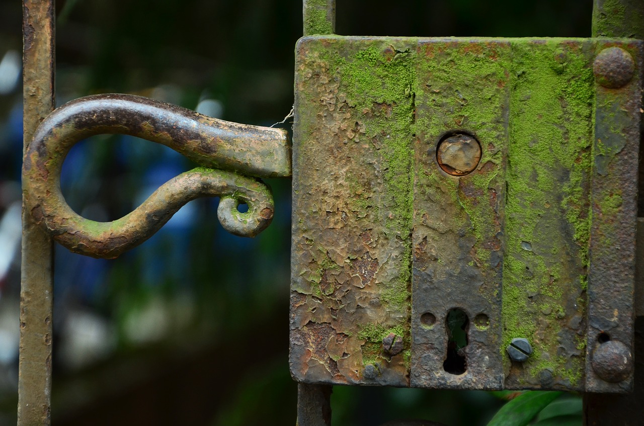 castle door lock rusty free photo