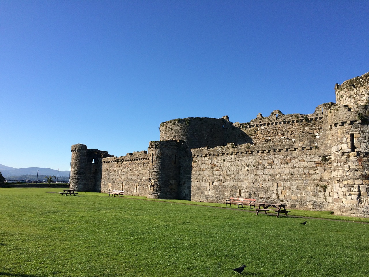 castle blue sky wales free photo